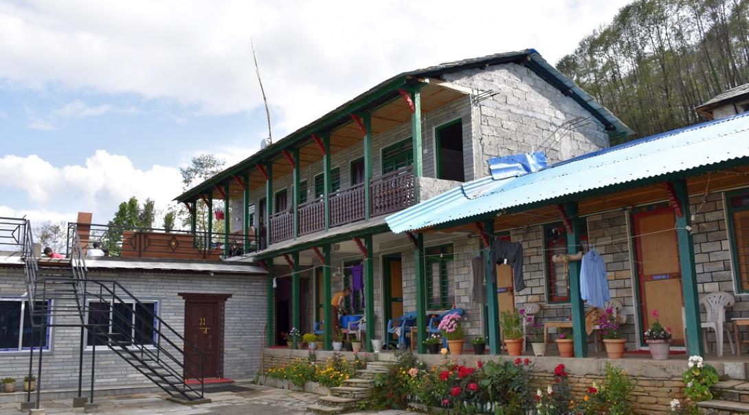 Outside of typical shared accommodation in Nepal